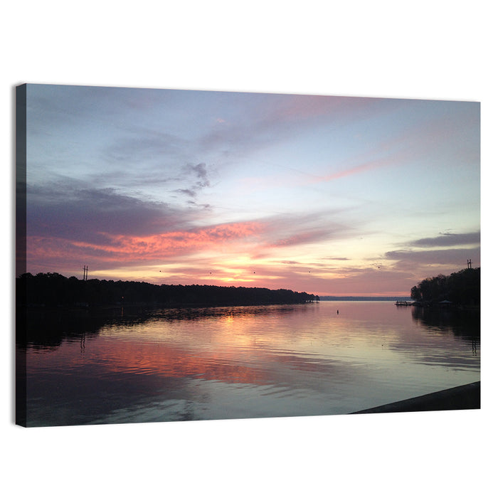 Lake Eufaula Sunset Wall Art as a canvas print