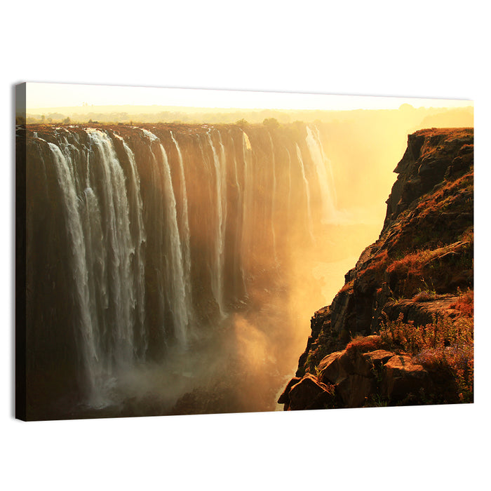 Victoria Falls Golden Hour Wall Art as a canvas print