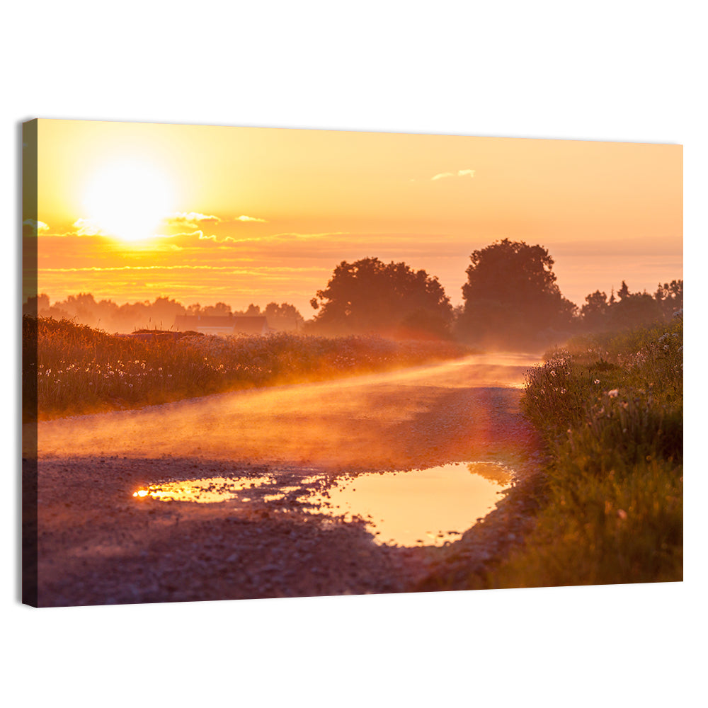 Dirt Road at Golden Hour Wall Art, canvas print, landscape