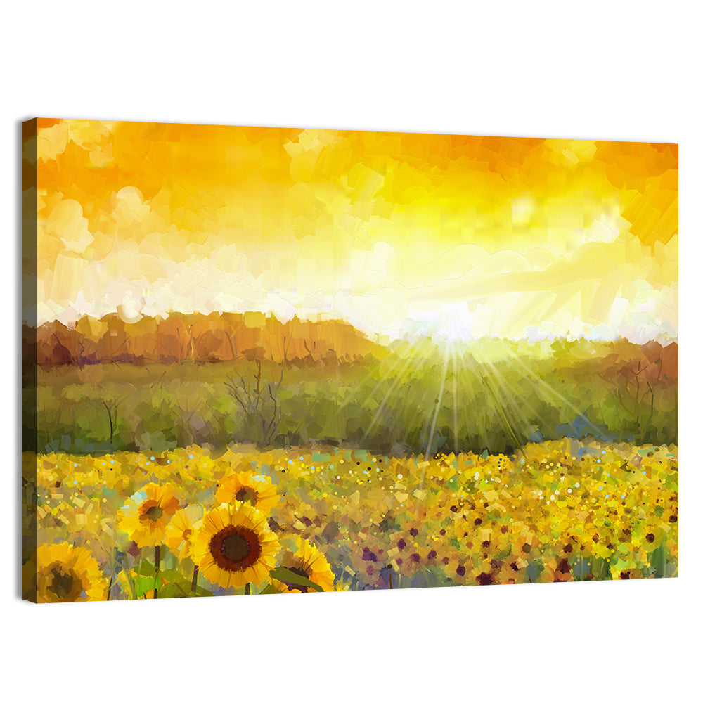 Sunflower Blossom Abstract Wall Art