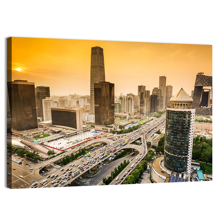 Beijing Cbd Skyline at Sunset Wall Art