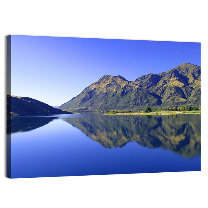 Lake Hawea Mirror Reflection Wall Art as a canvas print