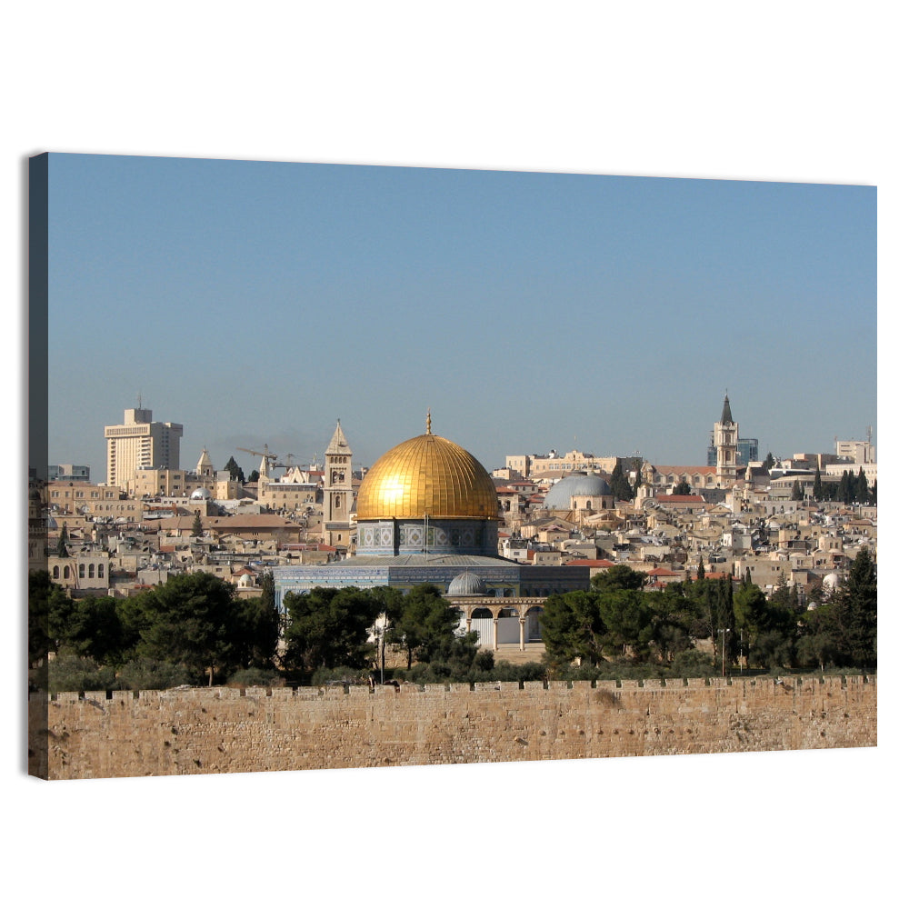 Golden Dome of the Rock, Jerusalem Wall Art, canvas print, landscape