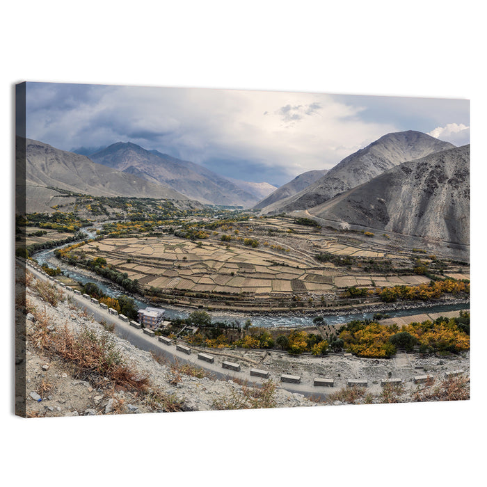 Autumn Valley, Afghanistan Wall Art as a canvas print