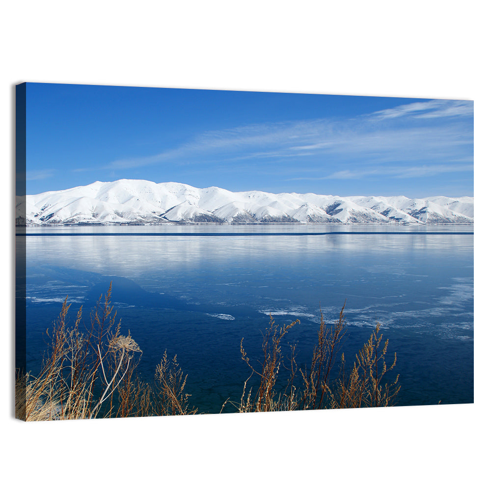 Winter at Lake Sevan Wall Art, canvas print, landscape