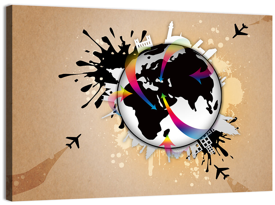 Global Travel Concept Wall Art, canvas print, landscape