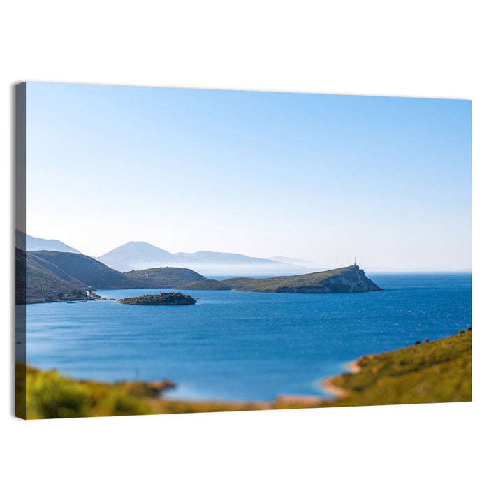 Coastal Cliffs and Lighthouse Bay Wall Art as a canvas print