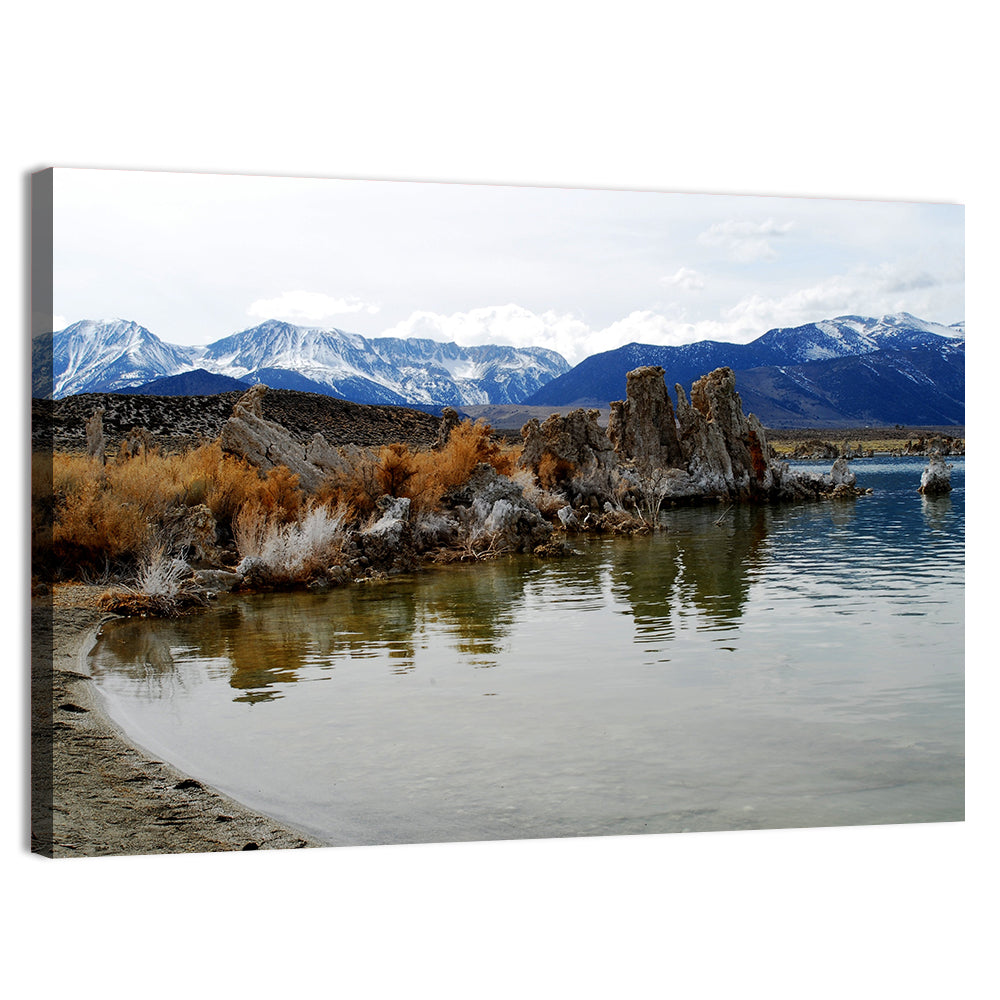 Mono Lake Tufa Towers with Mount Whitney Wall Art, canvas print, landscape