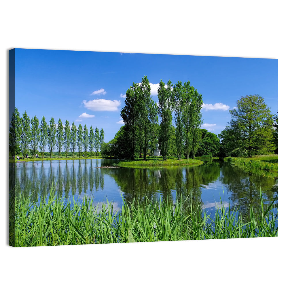 Woerlitz Rousseau Island Reflection Wall Art, canvas print, landscape