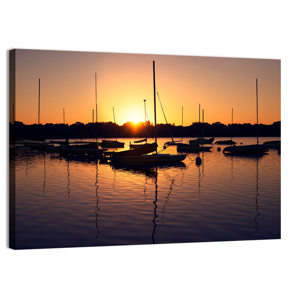 Lake Harriet Golden Sunrise Wall Art, canvas print, landscape