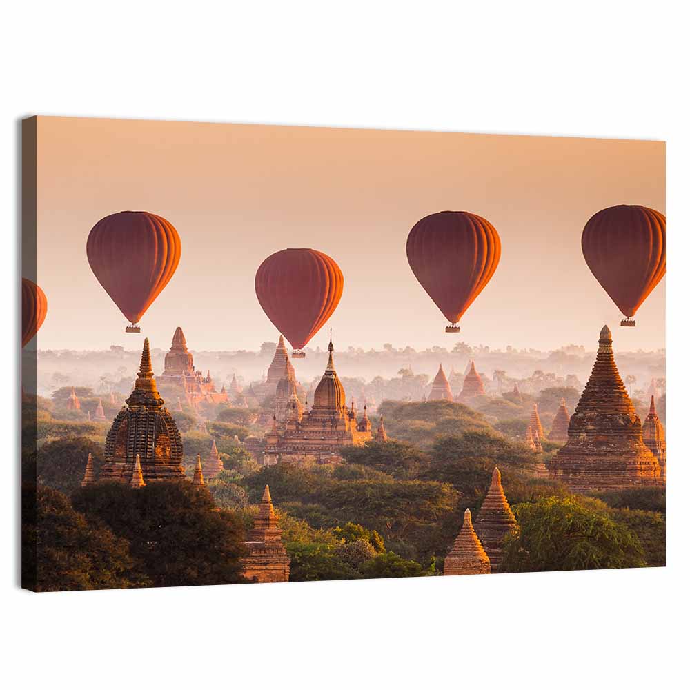 Balloon Over Bagan Wall Art