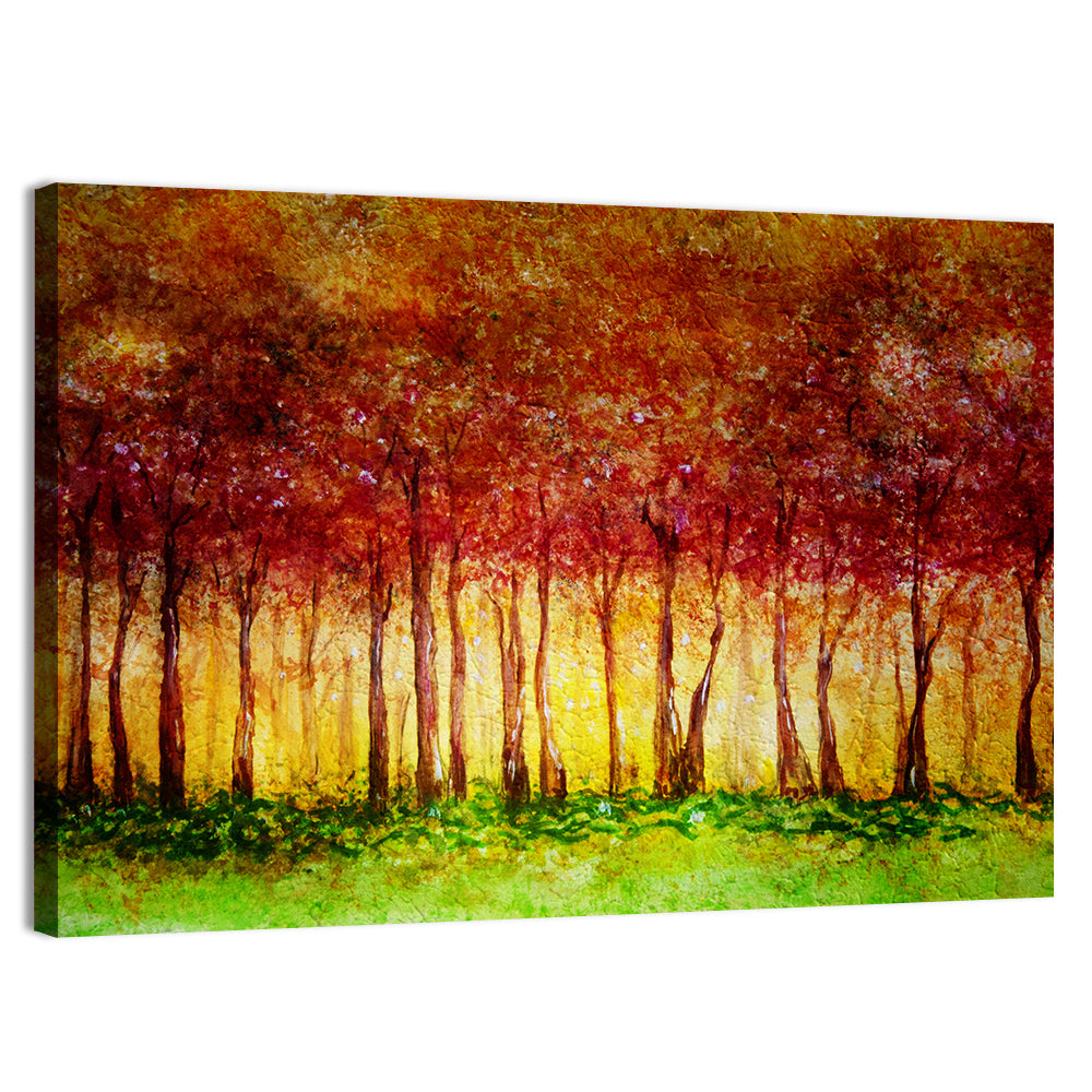 Autumn Tree Row Wall Art, canvas print, landscape