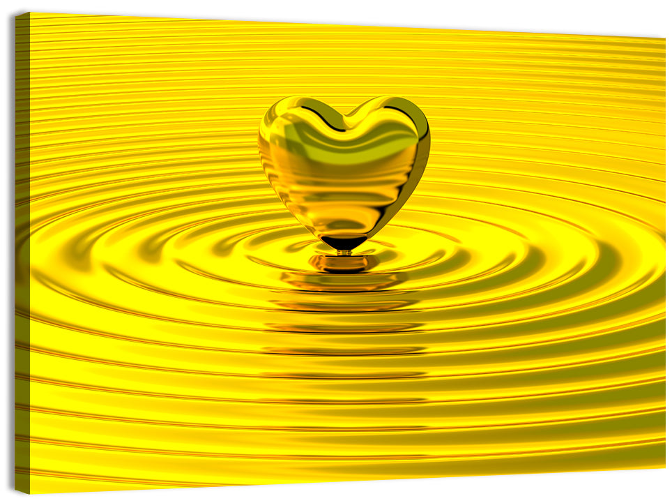 Golden Heart Ripples Wall Art, canvas print, landscape