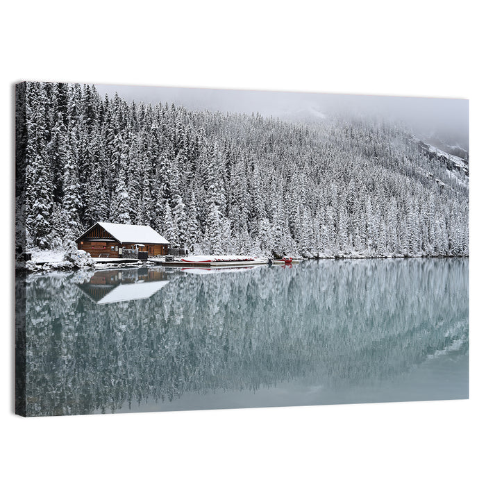 Lake Louise Winter Reflection Wall Art as a canvas print