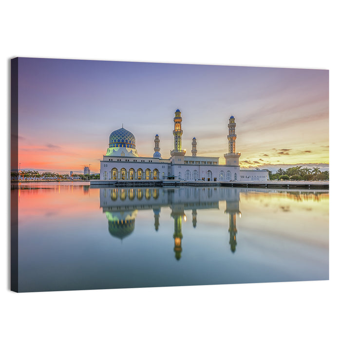 Kota Kinabalu City Mosque at Sunrise Wall Art as a canvas print