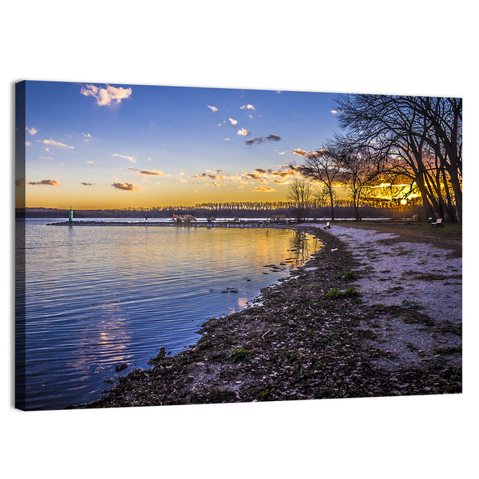 Onondaga Lake Sunset Wall Art as a canvas print