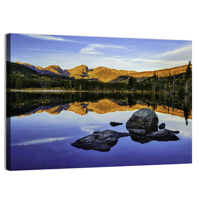 Sprague Lake Sunrise Reflection Wall Art as a canvas print