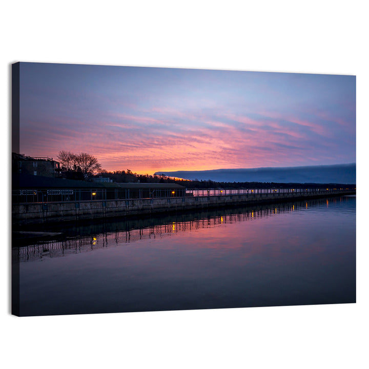 Skaneateles Lake Pier at Dusk Wall Art