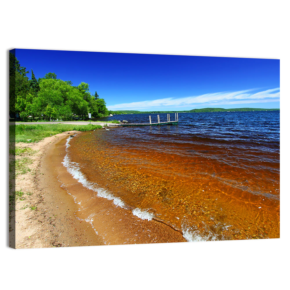 Lake Gogebic Sunny Shoreline Wall Art, canvas print, landscape
