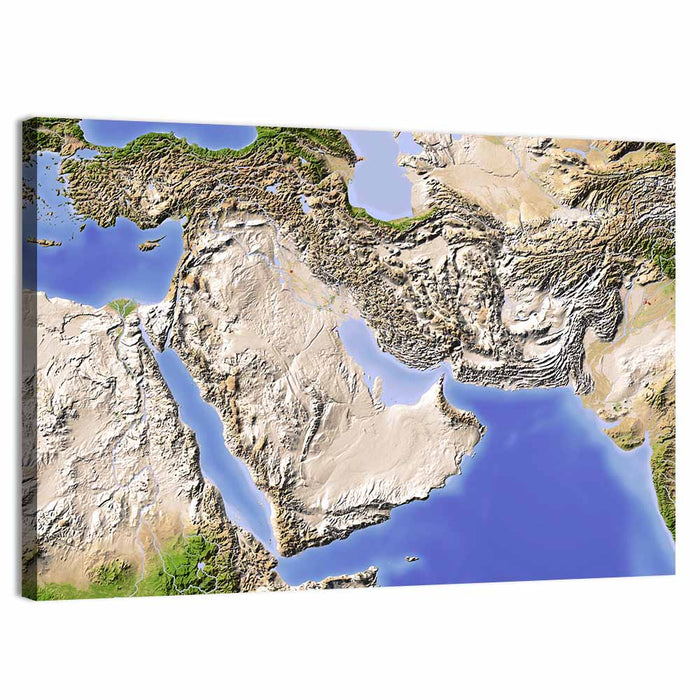 Arabian Peninsula from Space Wall Art as a canvas print