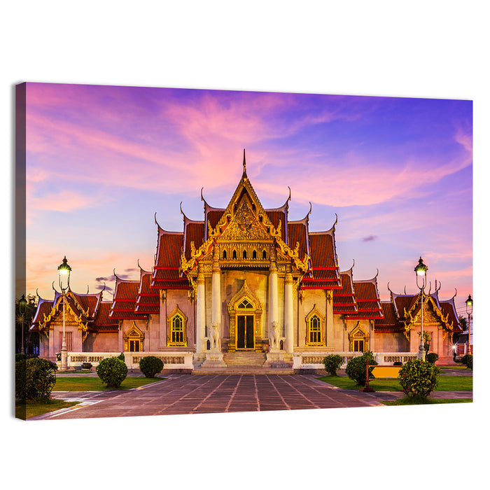 Wat Benchamabophit at Dusk Wall Art as a canvas print
