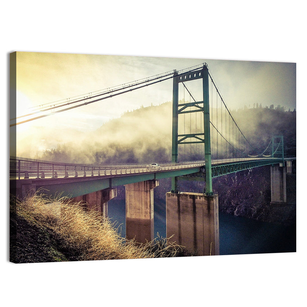 Bridge Over Lake Oroville Wall Art, canvas print, landscape