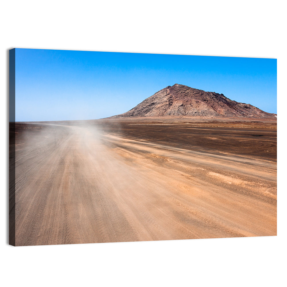 Cabo Verde Crater Road Wall Art, canvas print, landscape