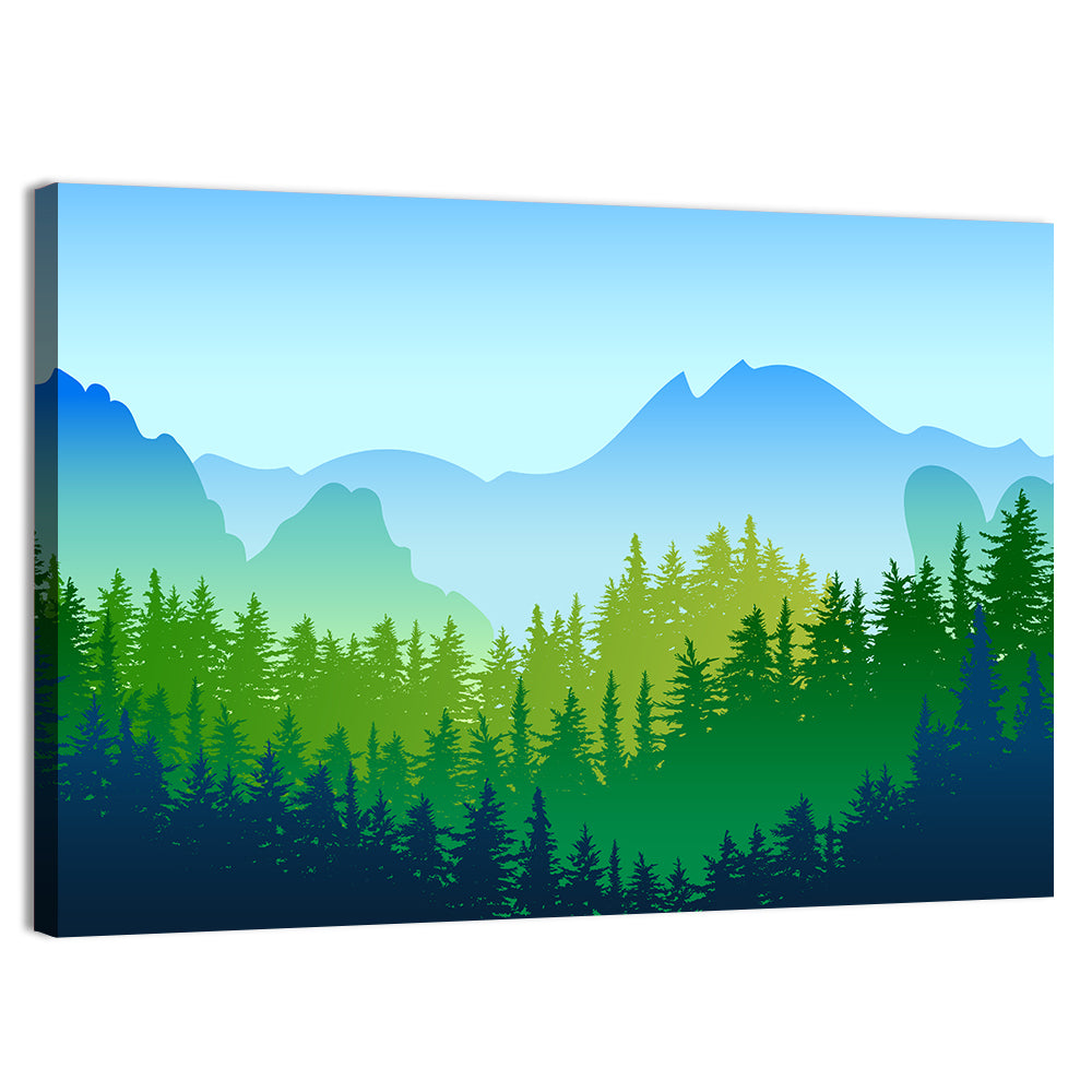 Layered Pine Forest Wall Art, canvas print, landscape