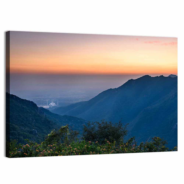 Margalla Hills Twilight Wall Art as a canvas print