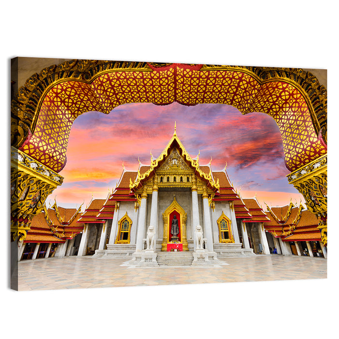 Marble Temple at Sunset Wall Art as a canvas print