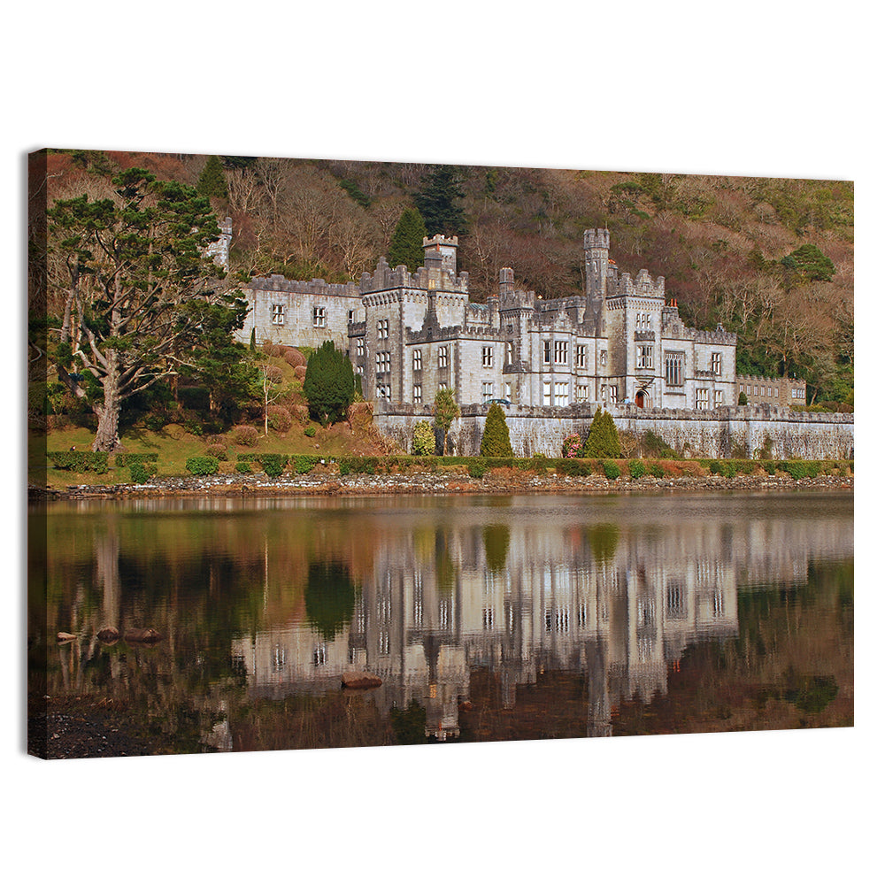 Kylemore Abbey Reflection Wall Art, canvas print, landscape
