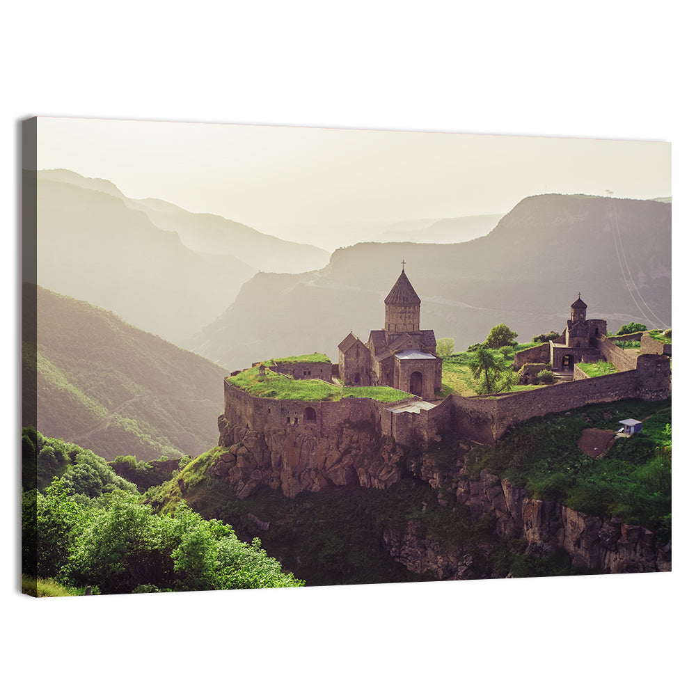 Tatev Monastery at Golden Hour Wall Art, canvas print, landscape