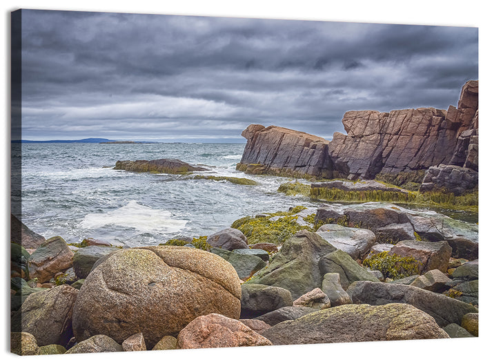 Bar Harbor Rocky Coastline Wall Art as a canvas print