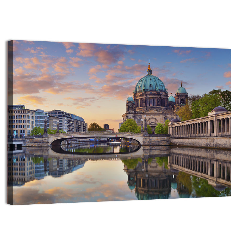 Golden Hour at Berlin Cathedral Wall Art, canvas print, landscape