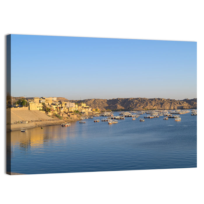 Lake Nasser Harbor View Wall Art as a canvas print