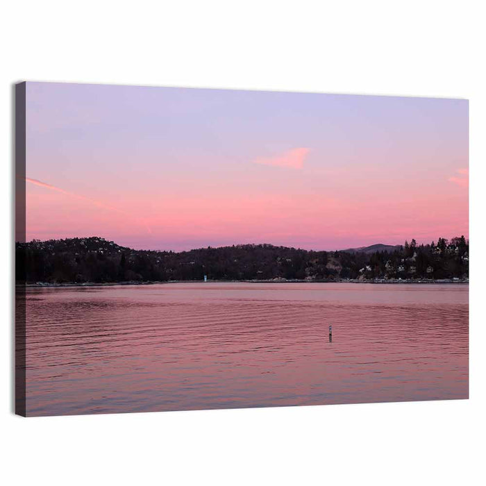 Lake Arrowhead Sunset Reflection Wall Art as a canvas print