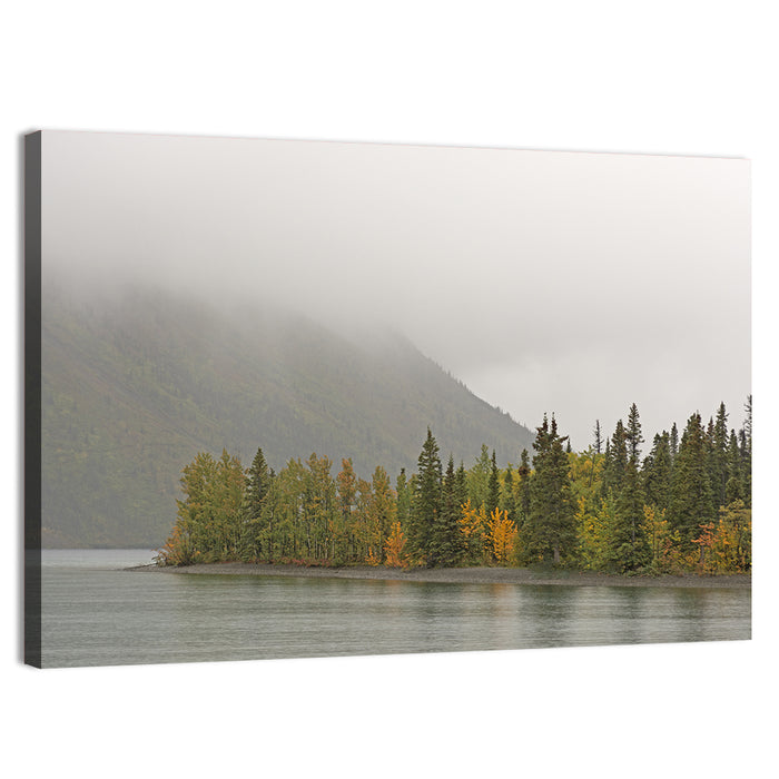 Kathleen Lake Autumn Shoreline Wall Art as a canvas print
