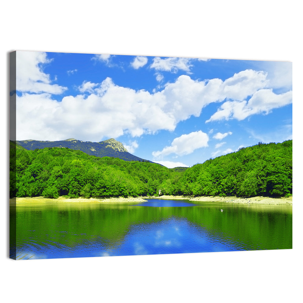 Montseny Mountains from Santa Fe Lake Wall Art, canvas print, landscape