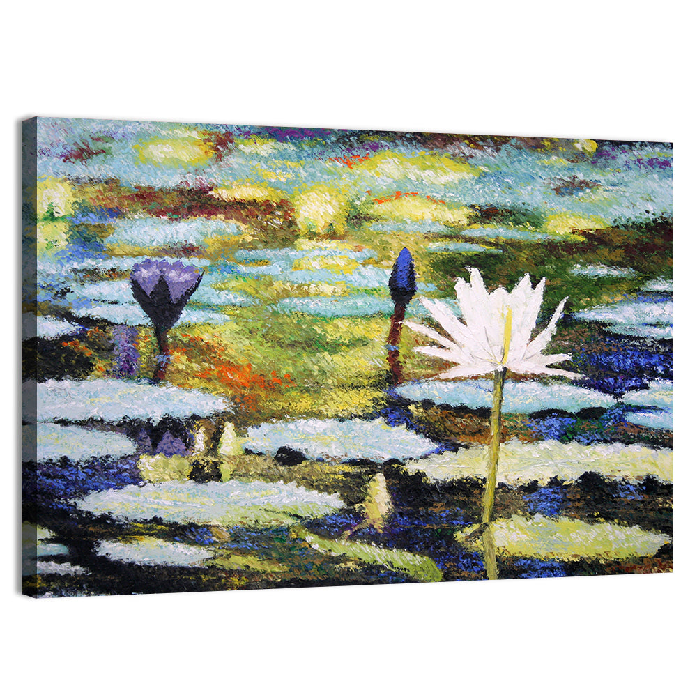 Impressionist Water Lilies Study Wall Art, canvas print, landscape