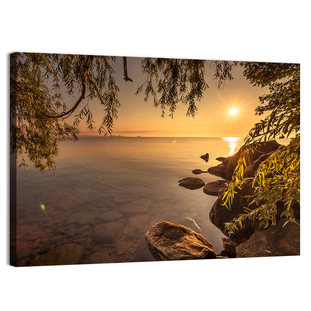 Simcoe Lake Golden Hour Wall Art, canvas print, landscape