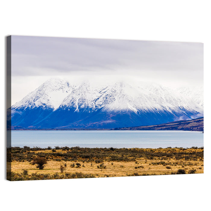 Lake Ohau Snowy Peaks Wall Art as a canvas print