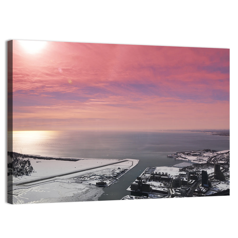 Lake Ontario Winter Skyline Wall Art, canvas print, landscape