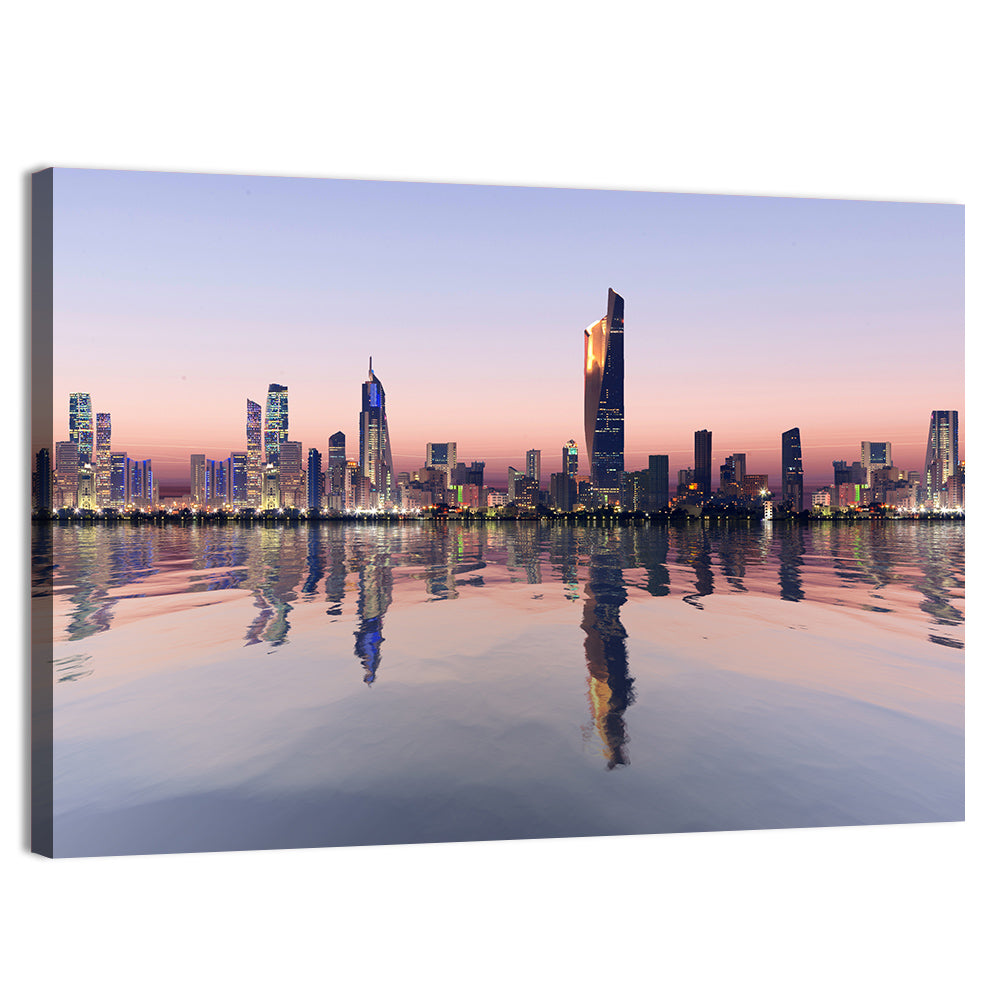 Al Hamra Tower Twilight Skyline Wall Art, canvas print, landscape