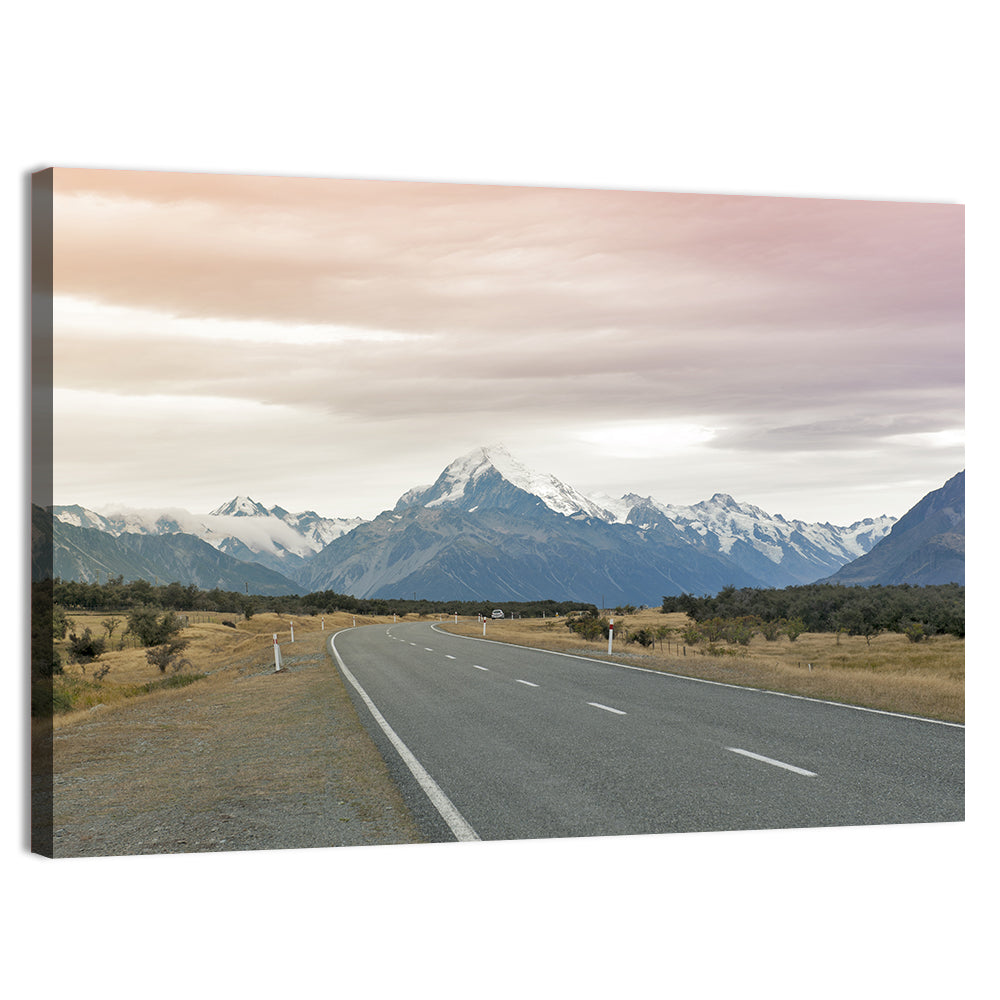Road to Mount Cook Wall Art, canvas print, landscape