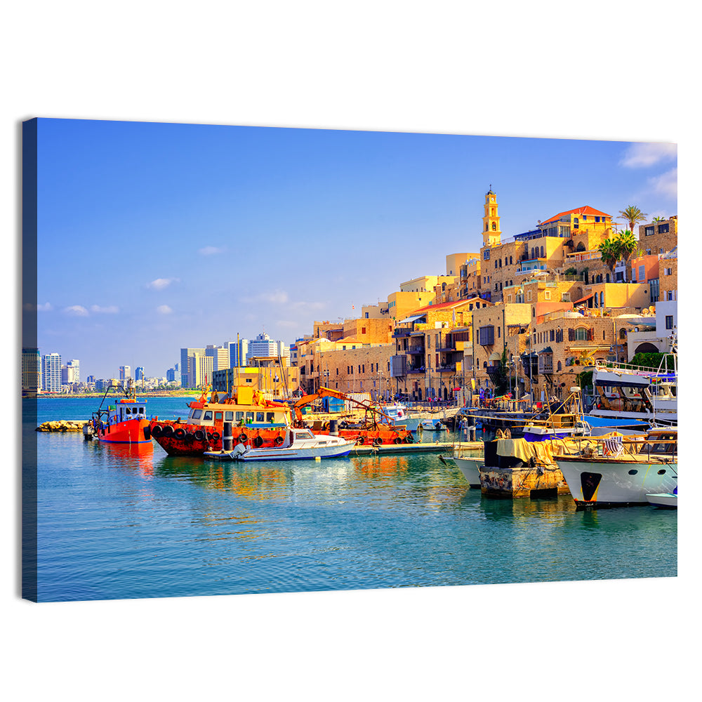 Old Jaffa Harbor Wall Art, canvas print, landscape
