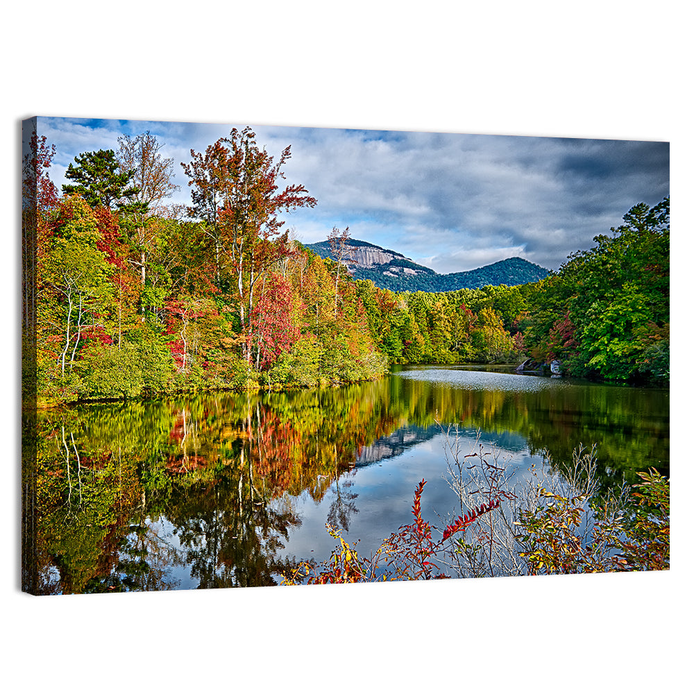 Lake Jocassee Autumn Reflection Wall Art, canvas print, landscape
