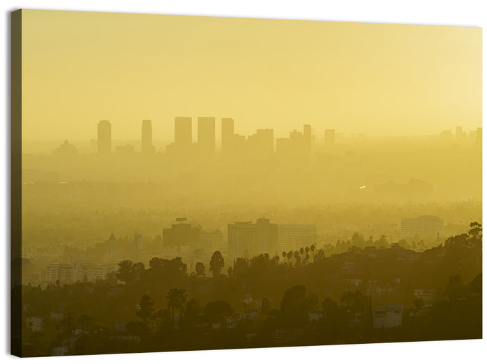 Westwood Los Angeles in Golden Haze Wall Art as a canvas print