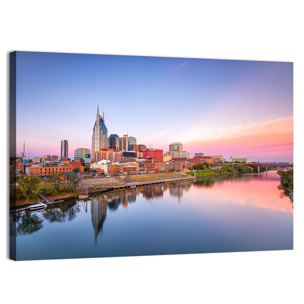 Nashville Skyline at Dusk Wall Art, canvas print, landscape