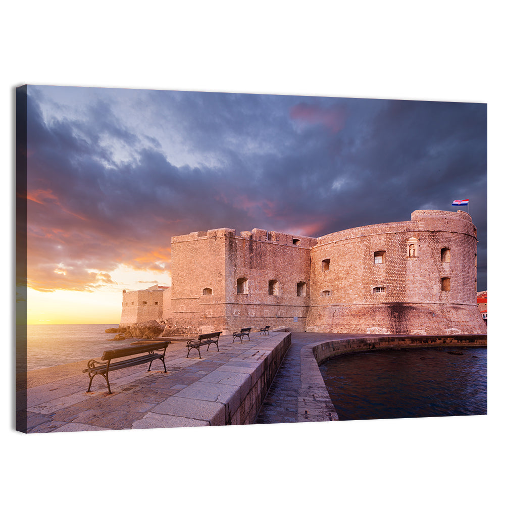 Fort Bokar at Sunset, Dubrovnik Wall Art, canvas print, landscape