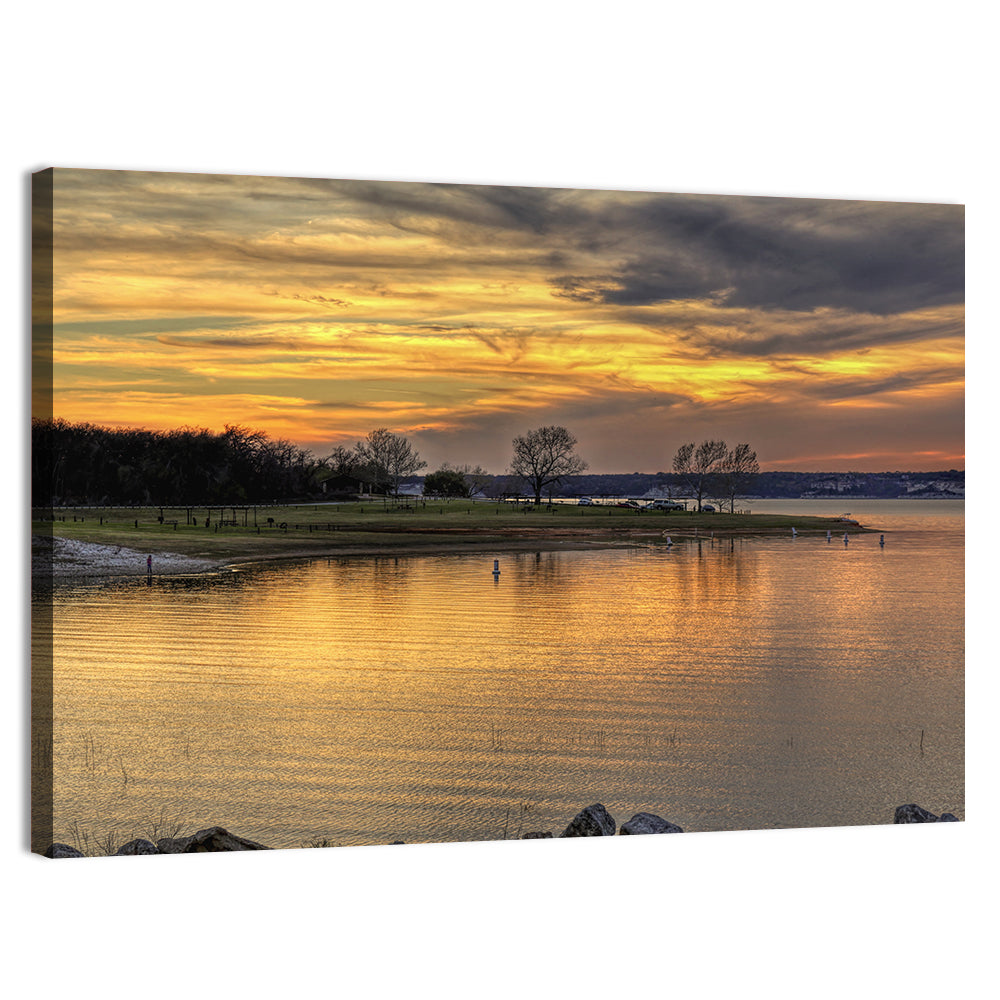 Lake Whitney Sunset Wall Art, canvas print, landscape